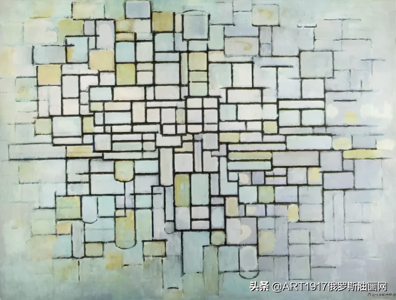 蒙德里安的红黄蓝格子作品名字,蒙德里安的红黄蓝构成解说