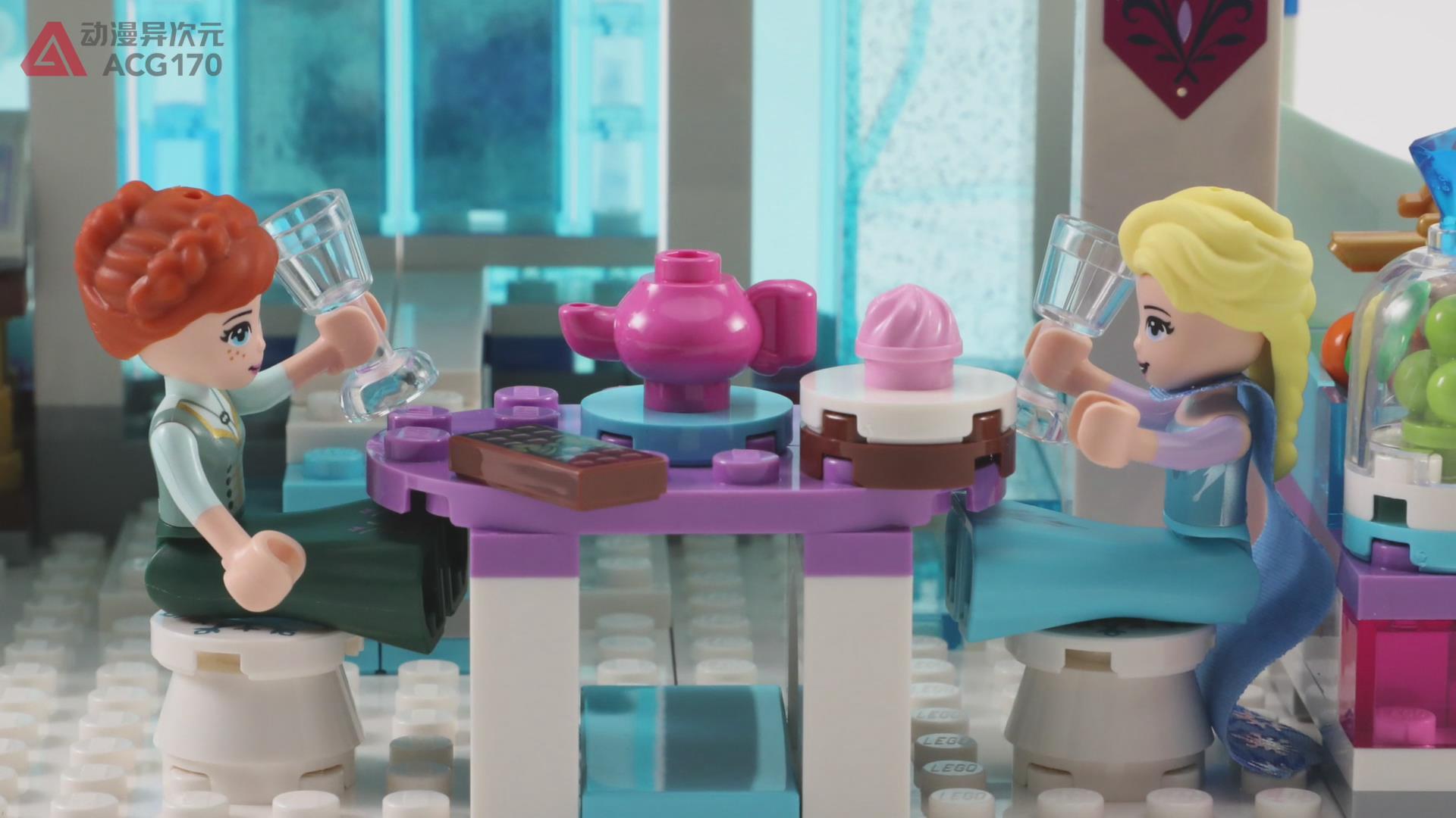 迪士尼冰雪城堡乐高教程,乐高冰雪奇缘艾莎城堡拼装视频