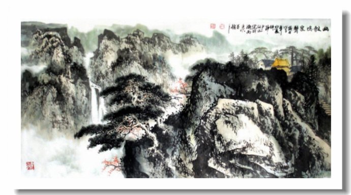 尹延水山水画作品,苏州市水墨山水画