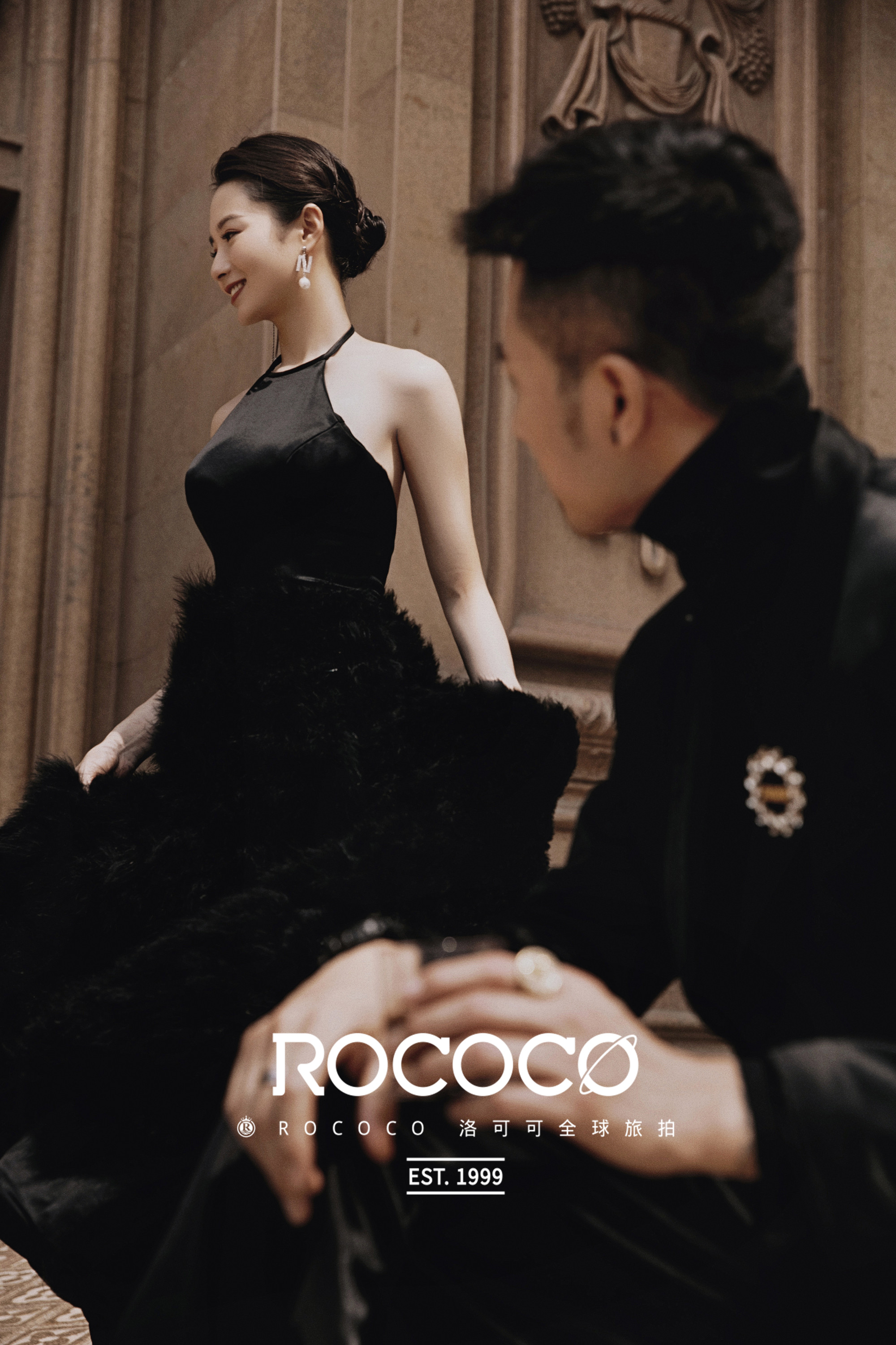 黑纱婚纱照高级感外景调色教程,高级感满满的森系黑纱婚纱照