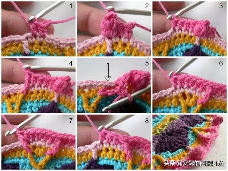 曼陀罗毯子编织教程,苏菲花园曼陀罗毯子钩法高清图解
