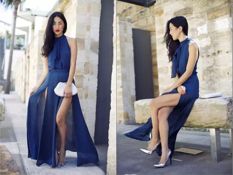 蓝色系的裙,蓝色系夏日裙子