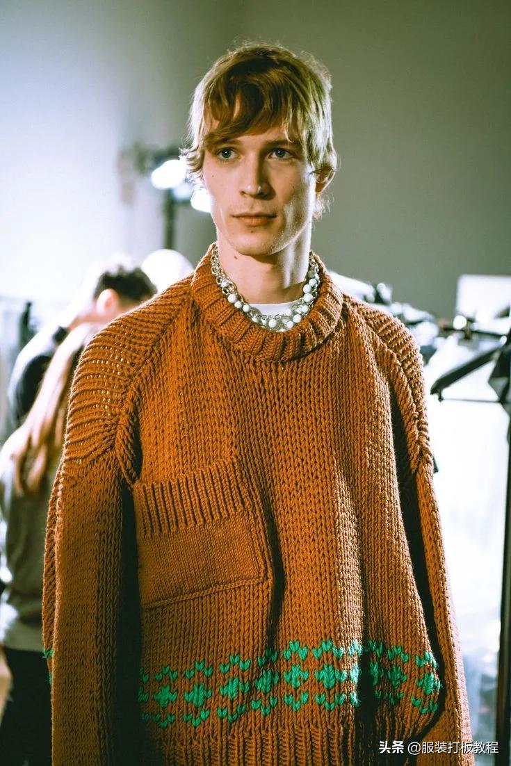 针织圆形口袋视频教程,针织开衫口袋怎么织