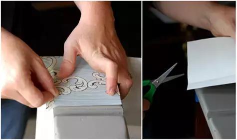 用墙纸贴旧柜子效果图 (自粘家具翻新墙纸)