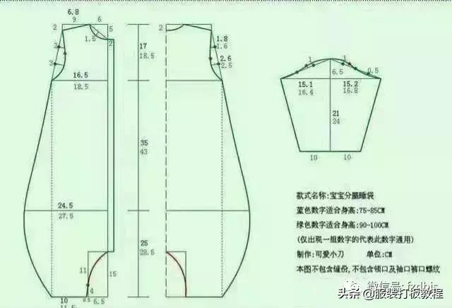 儿童服装打版教程,婴儿连体衣服制版裁剪图样