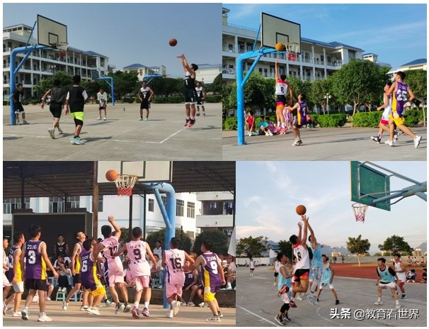 篮球赛顽强拼搏,柳城县中小学生篮球赛
