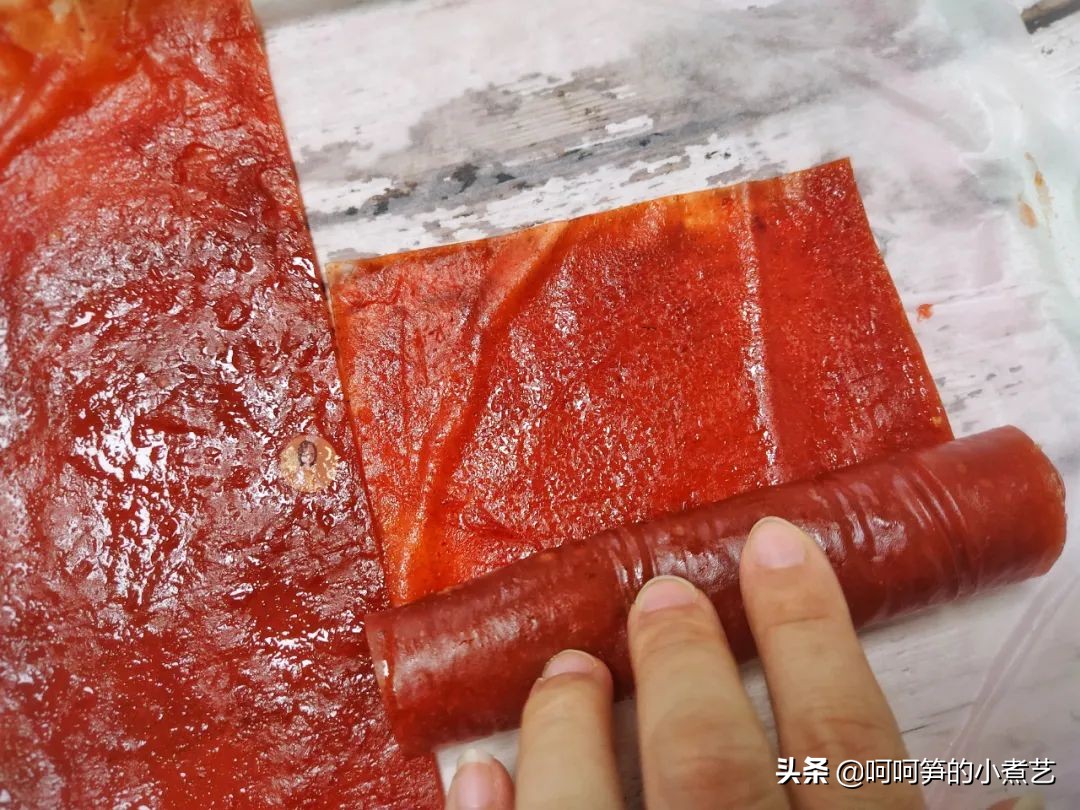 酸甜开胃的果丹皮快点学起来,吃卷果丹皮童年小零食