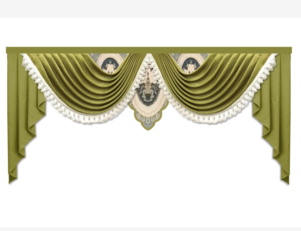 窗帘连体水波帘头制作视频,欧式风格窗帘平板水波帘头