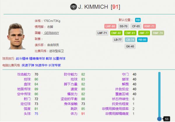 实况足球2020最强右后卫,2023实况足球右后卫