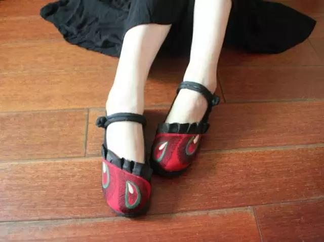 中国风纯手工绣花鞋,传统绣花鞋手工