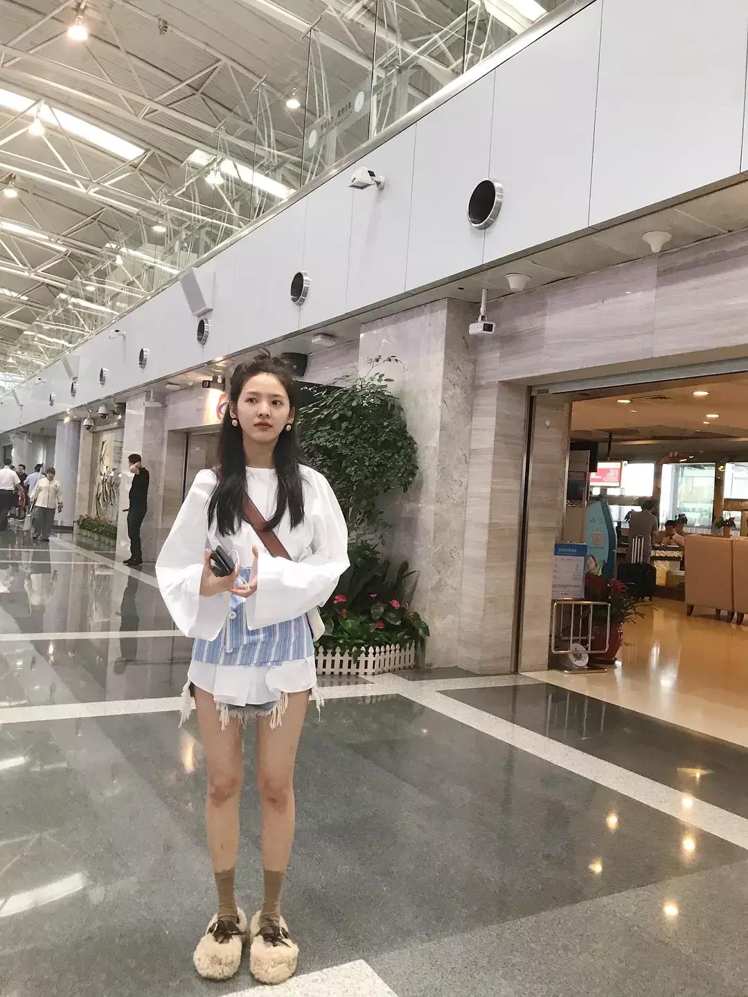 章若楠的生图正脸,章若楠素颜机场