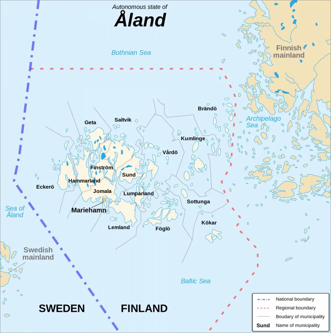 芬兰行政区划图,芬兰行政区划分布图