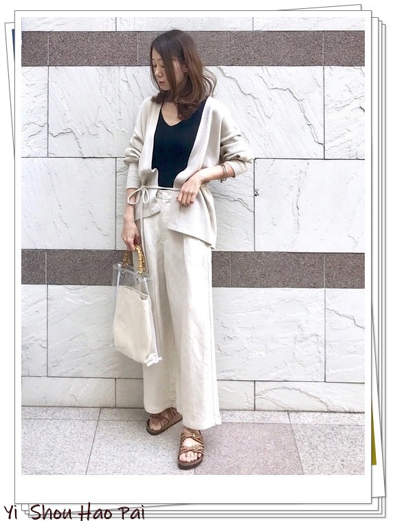 亚麻垂感裤搭配,杏色阔腿亚麻裤的搭配