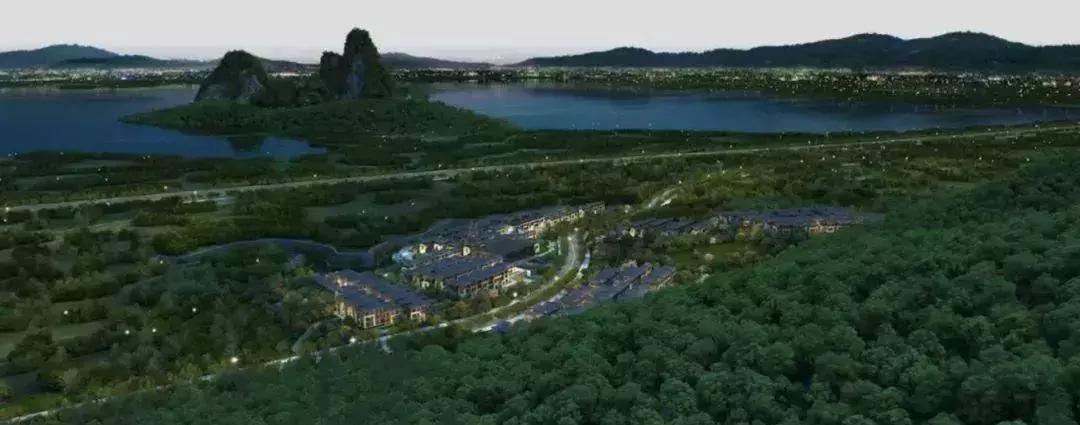 千亩湖公园全景图,公园天幕景观