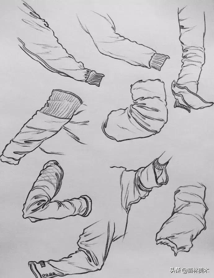 各种衣褶画法,衣褶不会上色