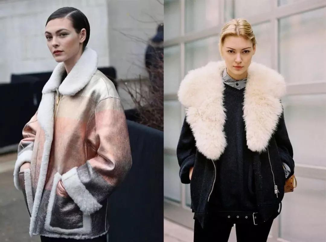 同事穿了一件新的大衣,皮草怎么穿不胖中长款