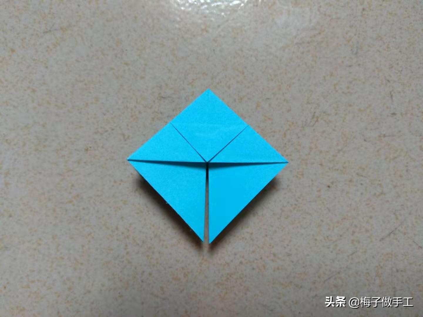 折纸花篮的折法步骤图片,3-6岁儿童最简单折纸花篮