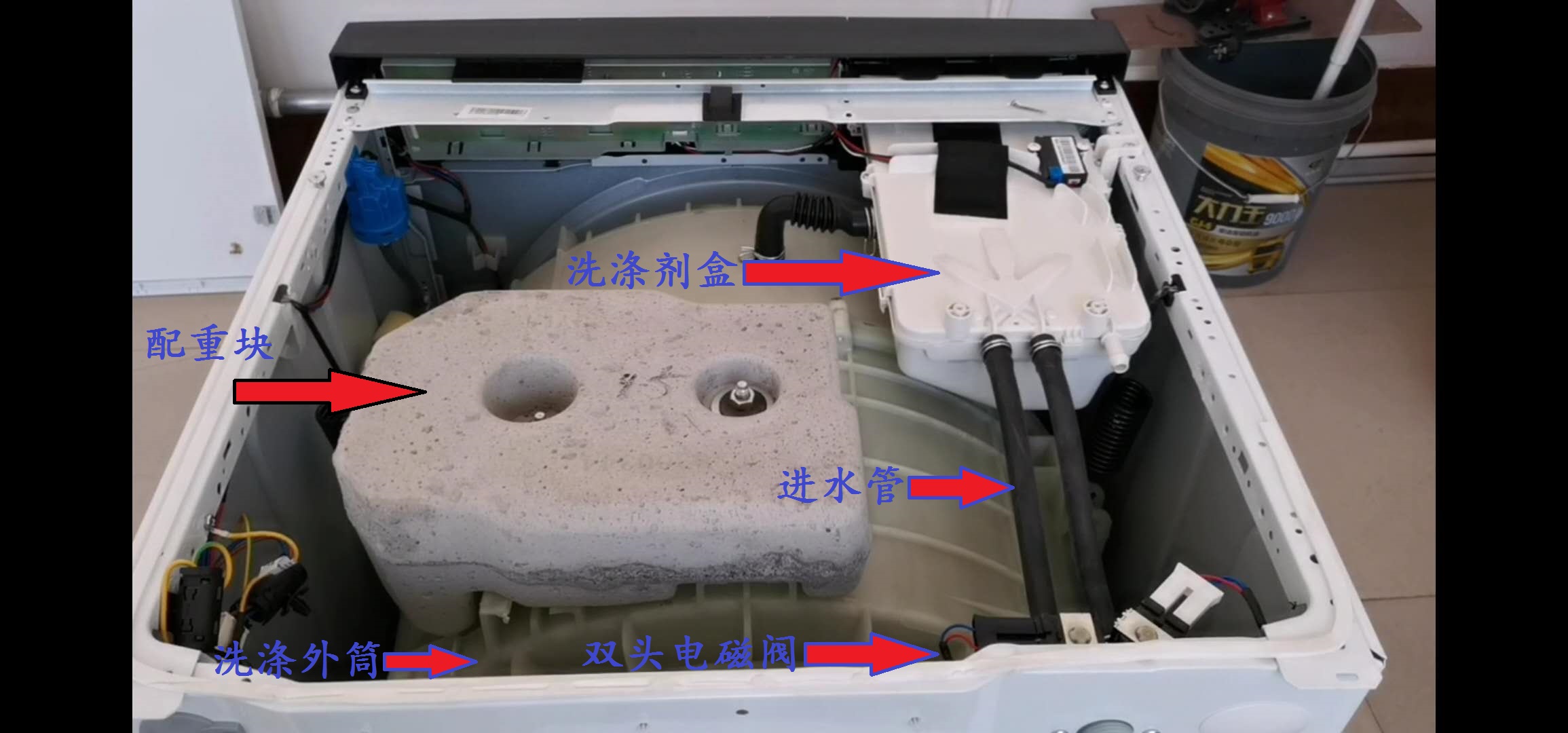 洗衣机拆解工人,滚筒洗衣机维修拆解视频