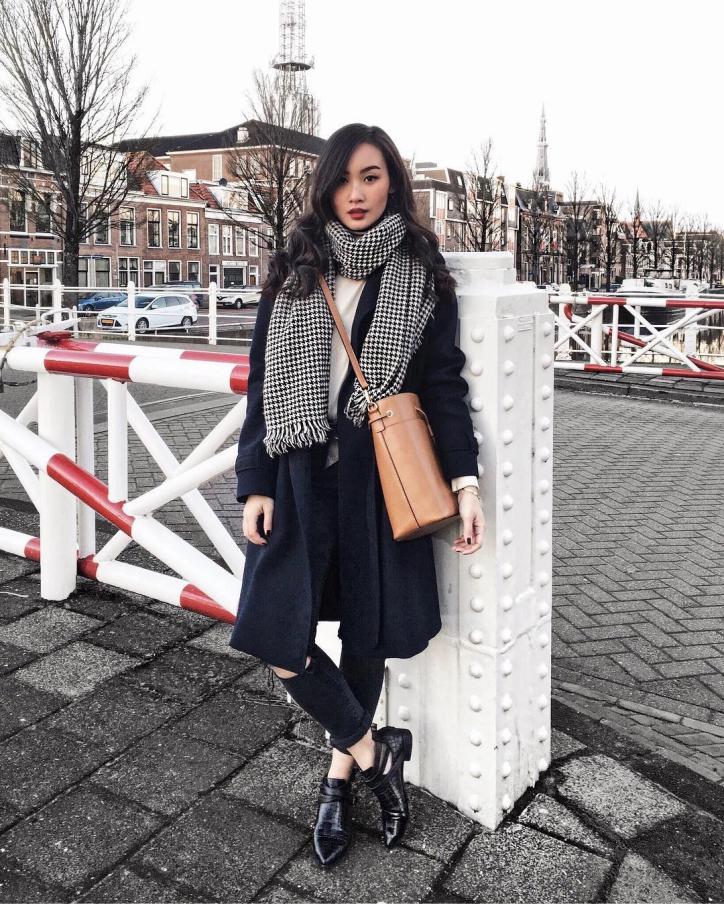 多种系法围巾女款配大衣,搭配大衣超美的一款围巾系法