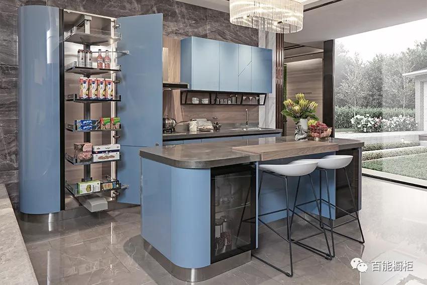 百能不锈钢高端橱柜设计,厨房不锈钢一体橱柜款式图
