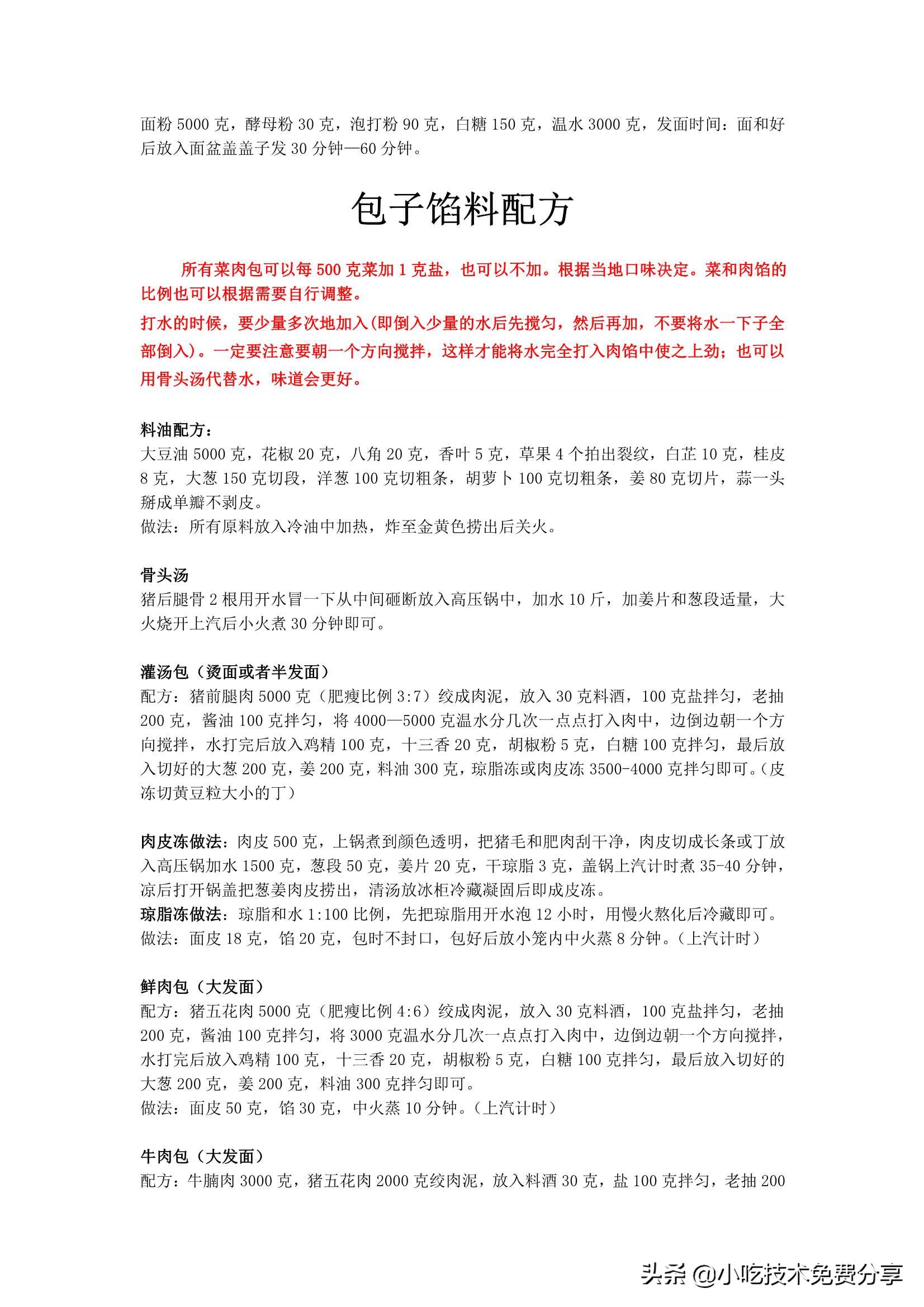 包子面的最佳配方比例,包子馅料配方大全商用
