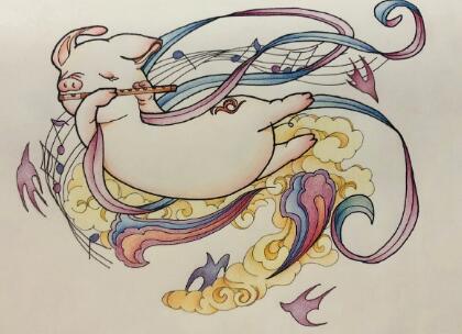 飞天猪，看有没有敦煌的影子！