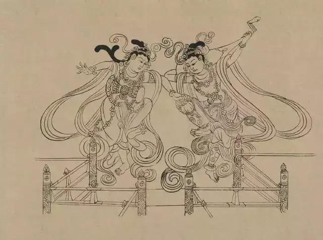 敦煌画线稿描摹,敦煌壁画白描勾线教程