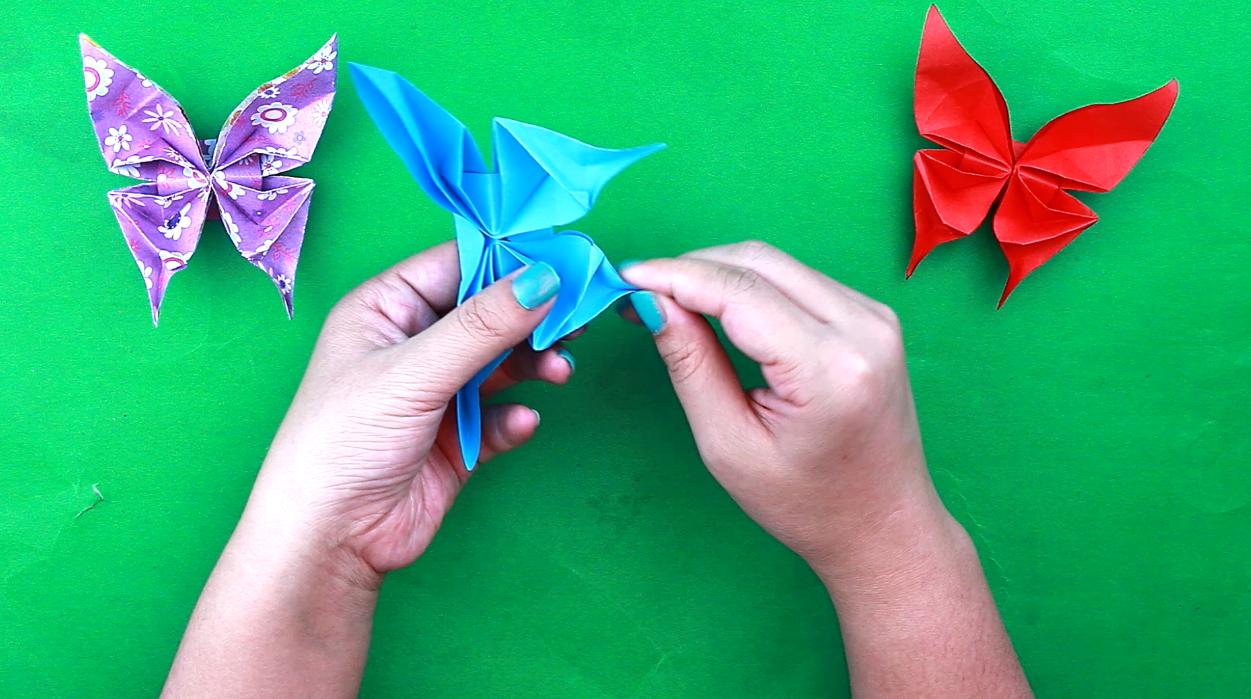 一张纸折蝴蝶花,蝴蝶折纸超高难度凤尾蝶