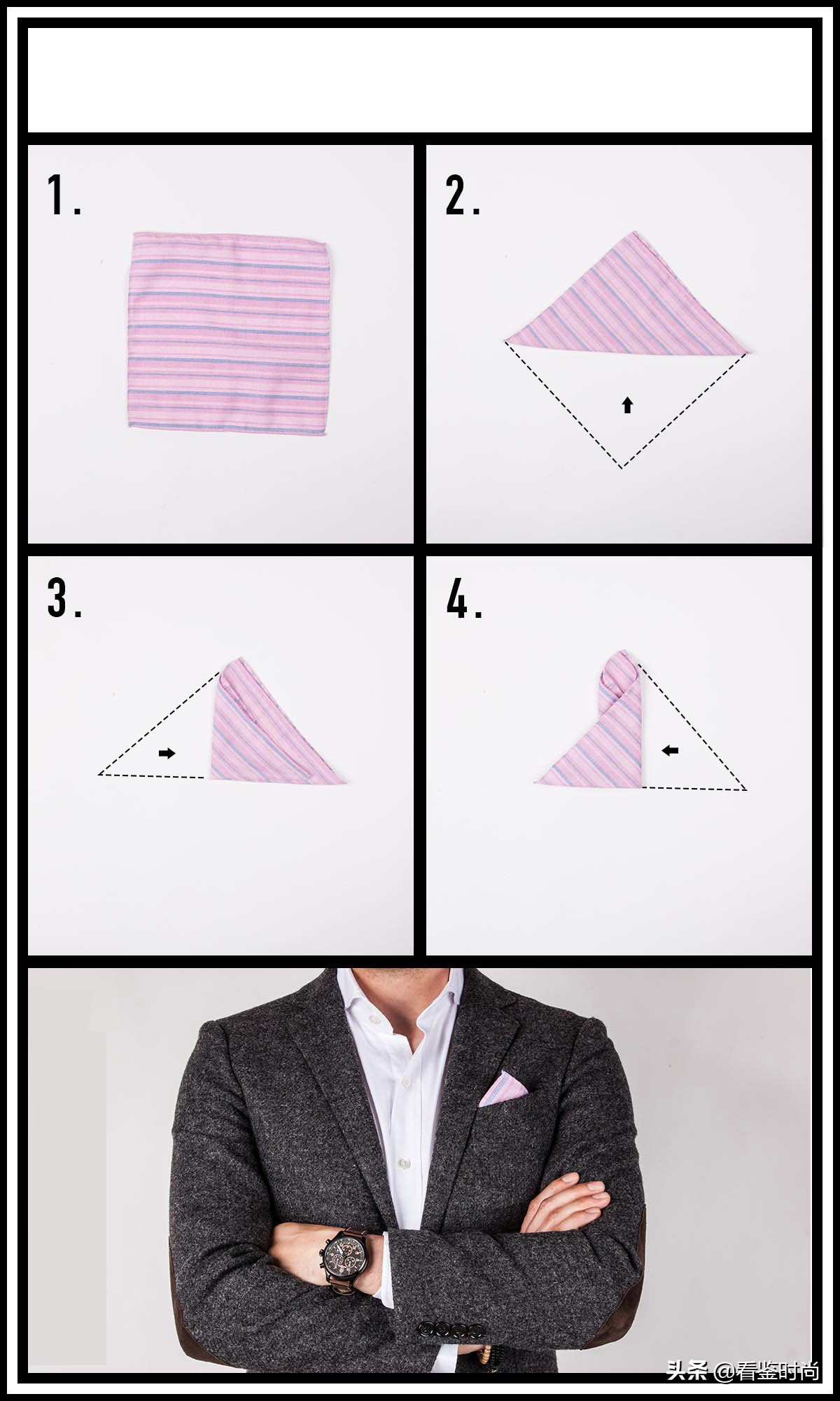 男士口袋方巾,男士小方巾怎么系简单好看