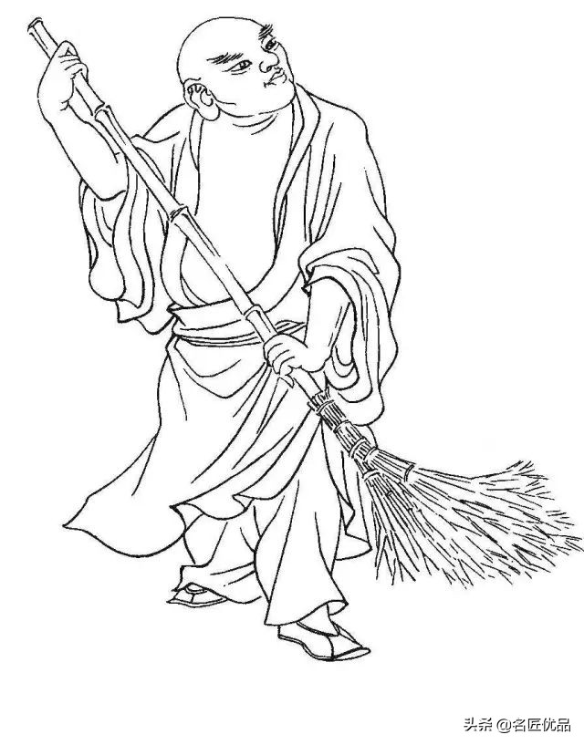 降龙罗汉白描图高清图片,十八罗汉白描图高清图片