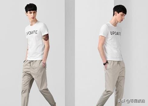 男生哈伦裤搭配白色短袖图片,白色长袖宽松t恤搭配哈伦裤