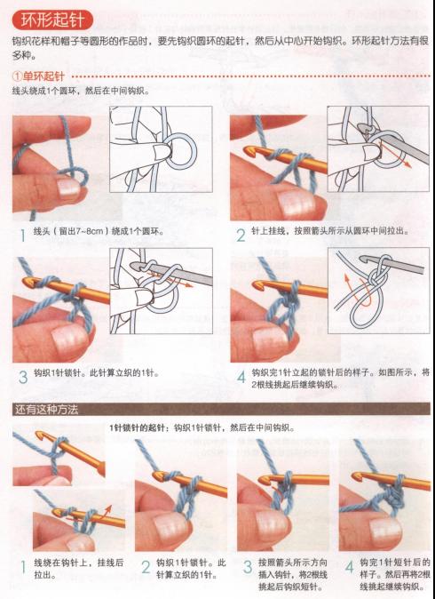 95种钩针符号和5种基础针法，新手快速入门，附图文讲解！