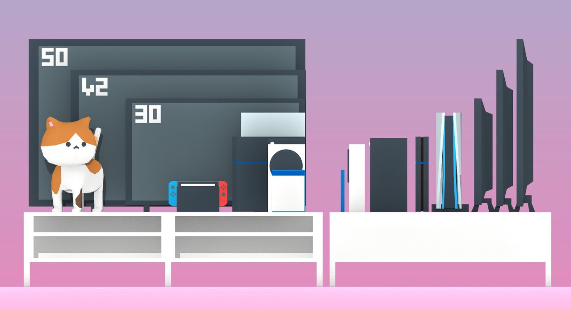 这次还要换电视柜？网友自制御三家主机摆放图，PS5超高超宽