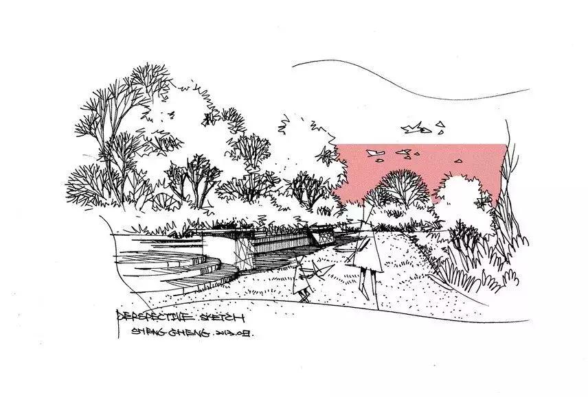 手绘效果图设计详解,干货五幅景观手绘效果图步骤图解