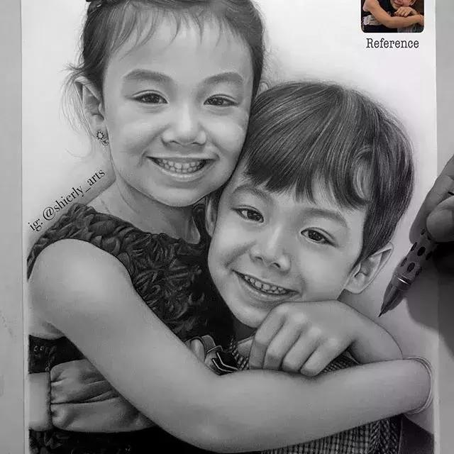 她画的素描比本人还美！比照片还真实，24万网友已被她征服