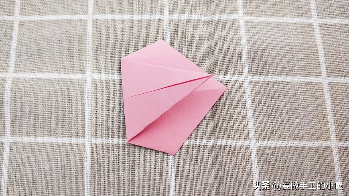 纸折樱花简单,立体五瓣樱花折纸