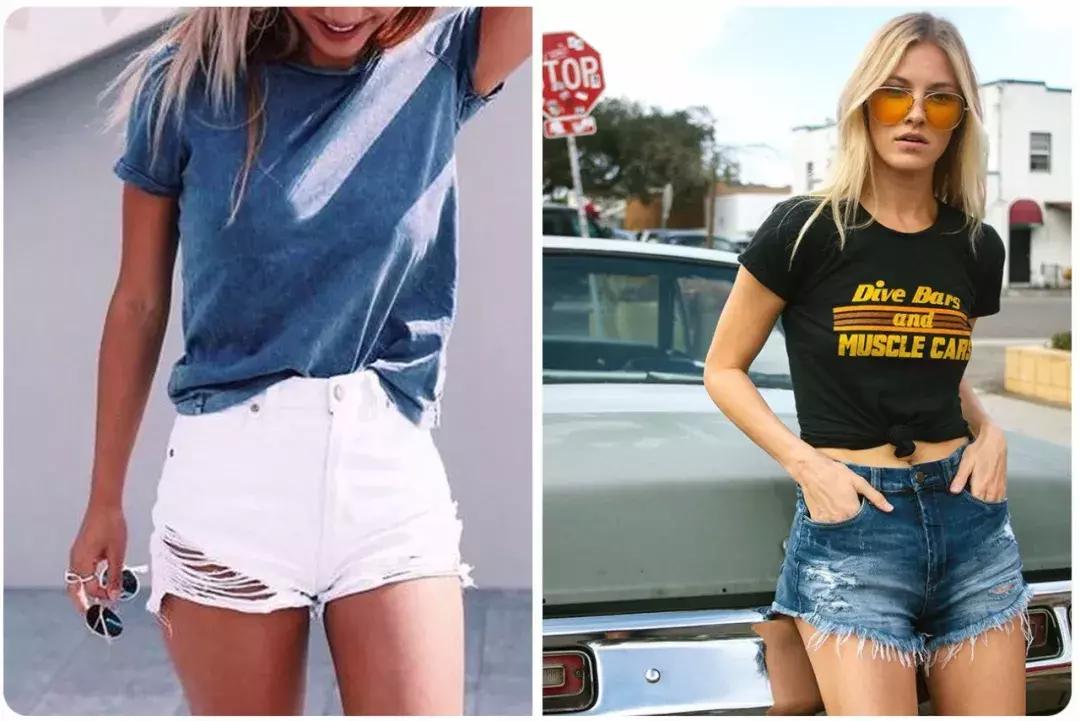 夏天穿蓝色短裤上衣穿什么好看,夏天哪几种短裤不要穿