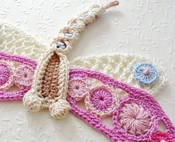 简单蝴蝶的钩织教程,钩针织蝴蝶教程简单易学