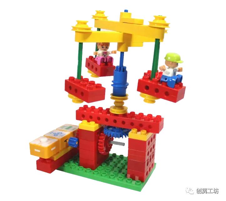 乐高大颗粒游乐园搭建过程,乐高游乐园场景的搭建