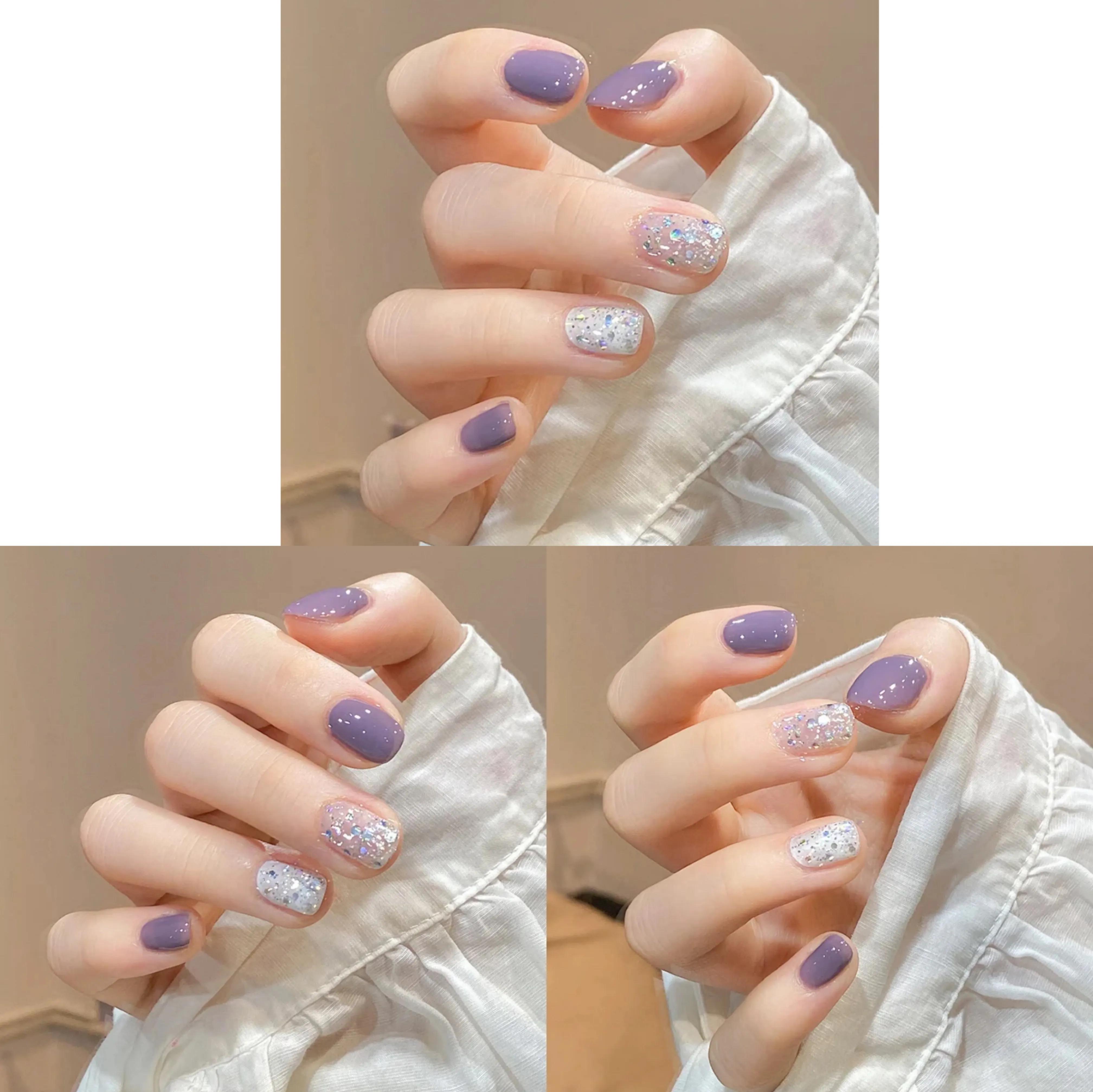 jennie同款美甲香芋紫,香芋紫美甲和什么颜色搭配