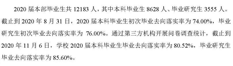 南昌大学2020届毕业生就业质量报告