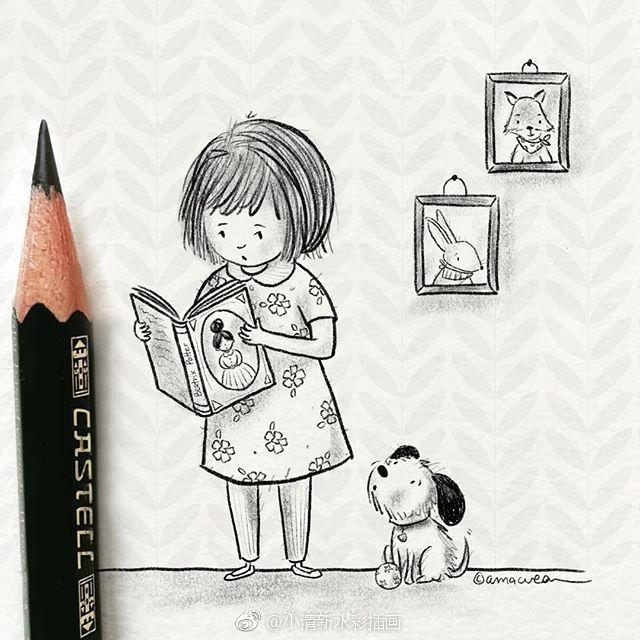 治愈插画手绘简笔画,笔记本插画手绘简笔画