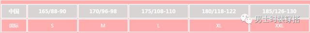 l码t恤的标准尺码对照表,男装t恤标准尺码对照表