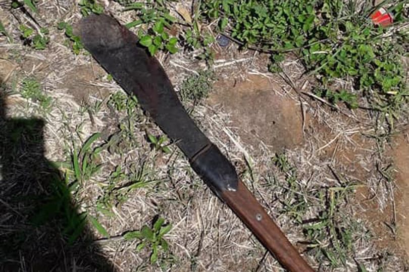 南非男子携大*刀砍**欲性侵孕妇，遭女子丈夫疯狂砍头重伤当场身亡