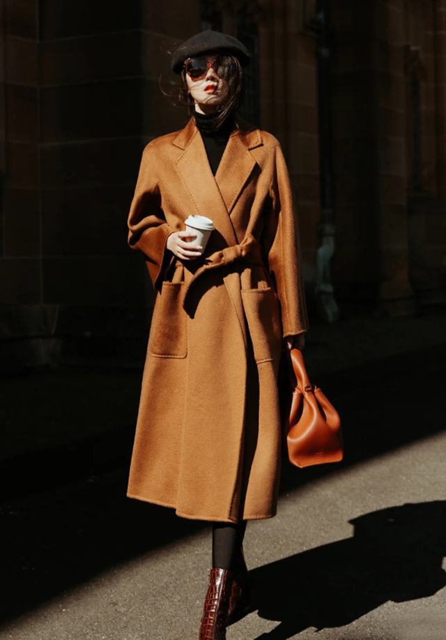 毛呢大衣不加绒,长款双面羊绒大衣怎么搭配好看