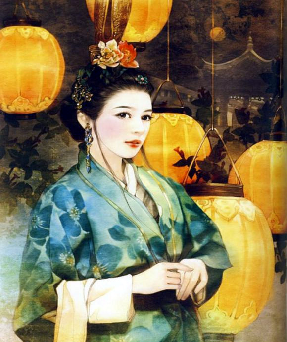 汉装潋滟---德珍彩绘古典美女画