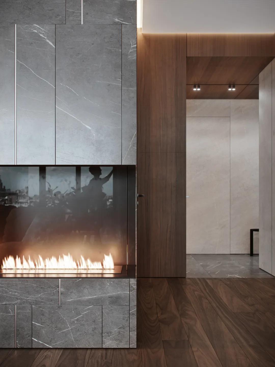 胡桃木家具体现的美,胡桃木与大理石的结合