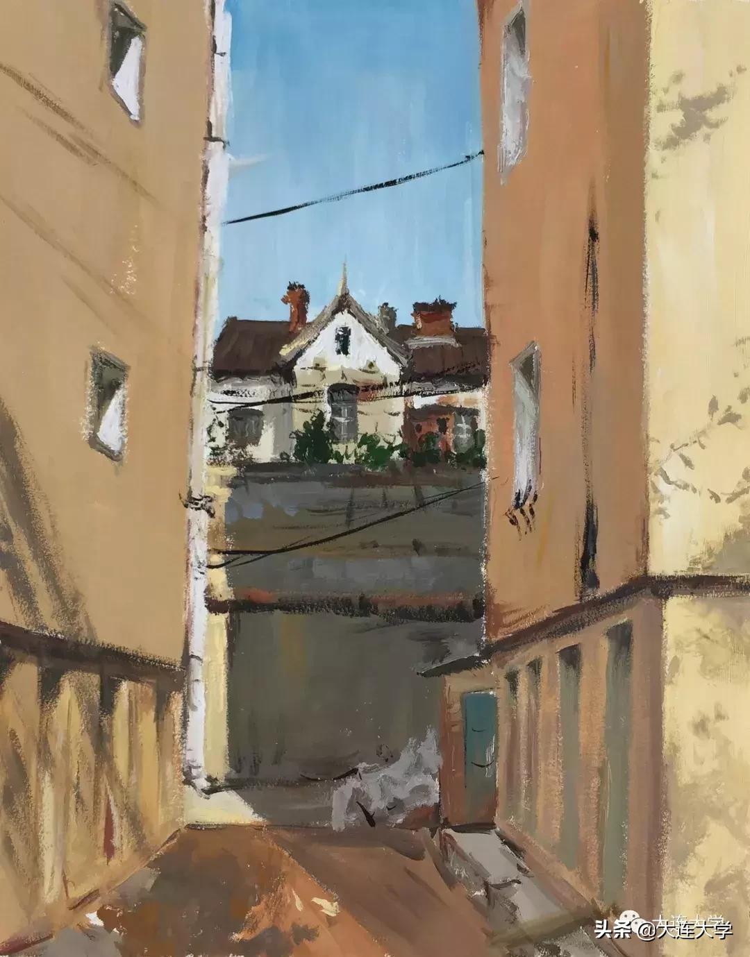 简单又好看的大连画,美丽大连我的家绘画