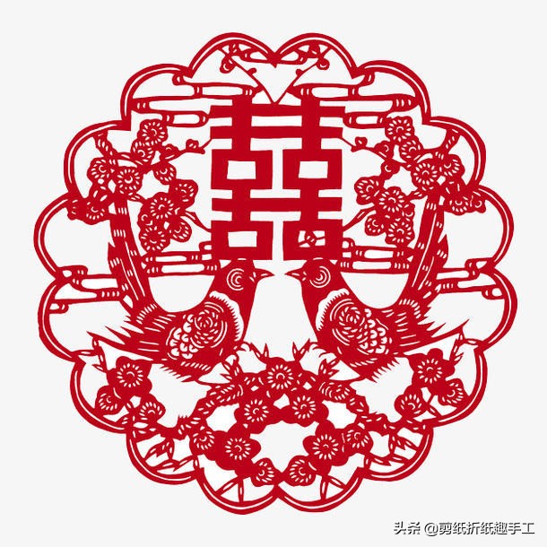 剪双喜字正确方法,详细的双喜字图解教程