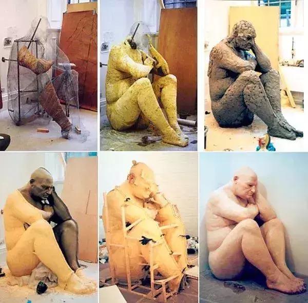 逼真雕塑人,真人雕塑吓人